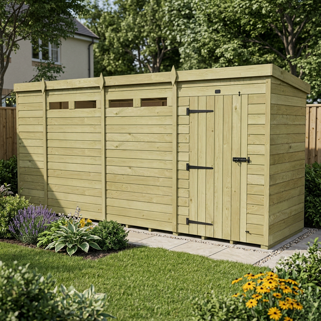 15 x 4 Security Pent Shed - view 6