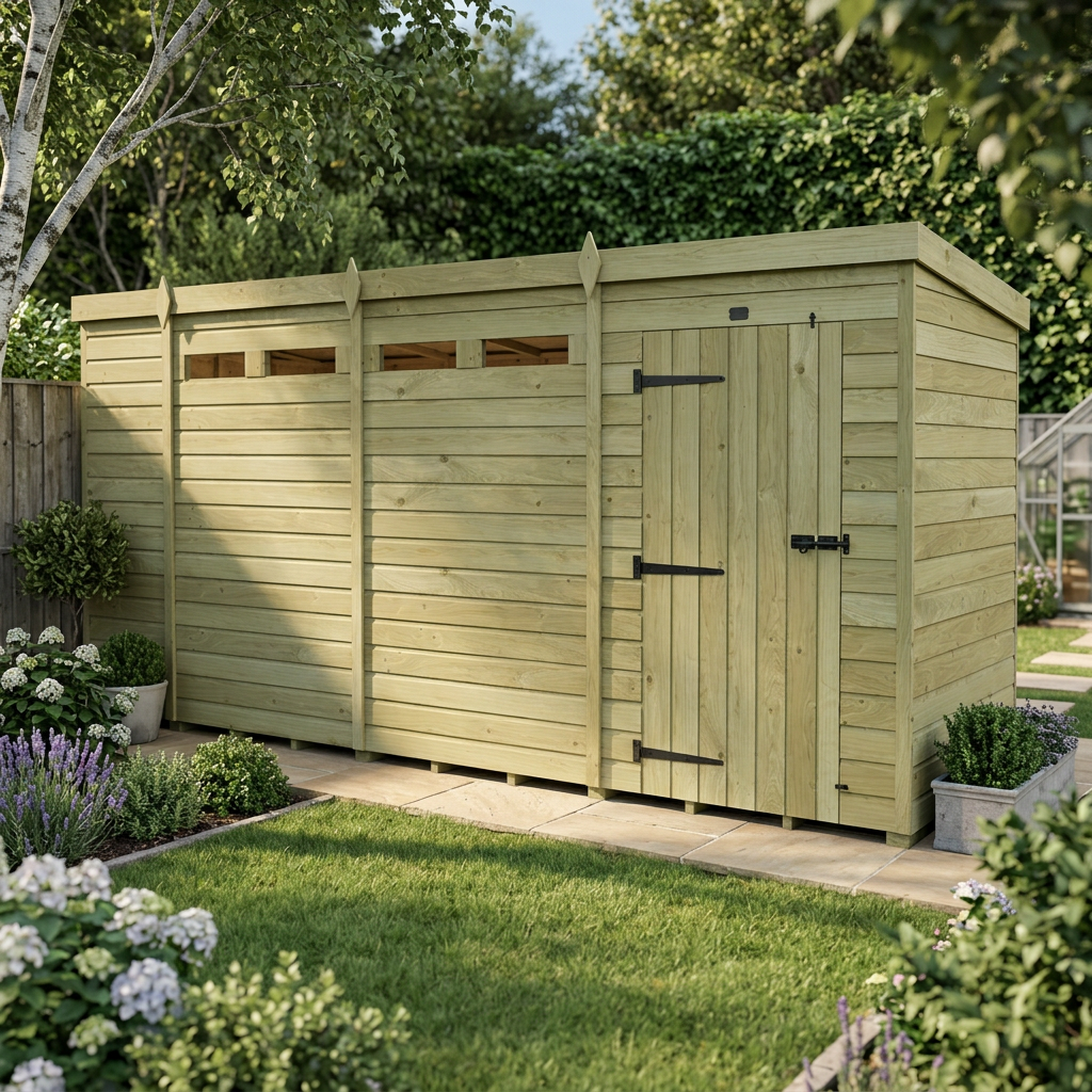 14 x 4 Security Pent Shed - view 6