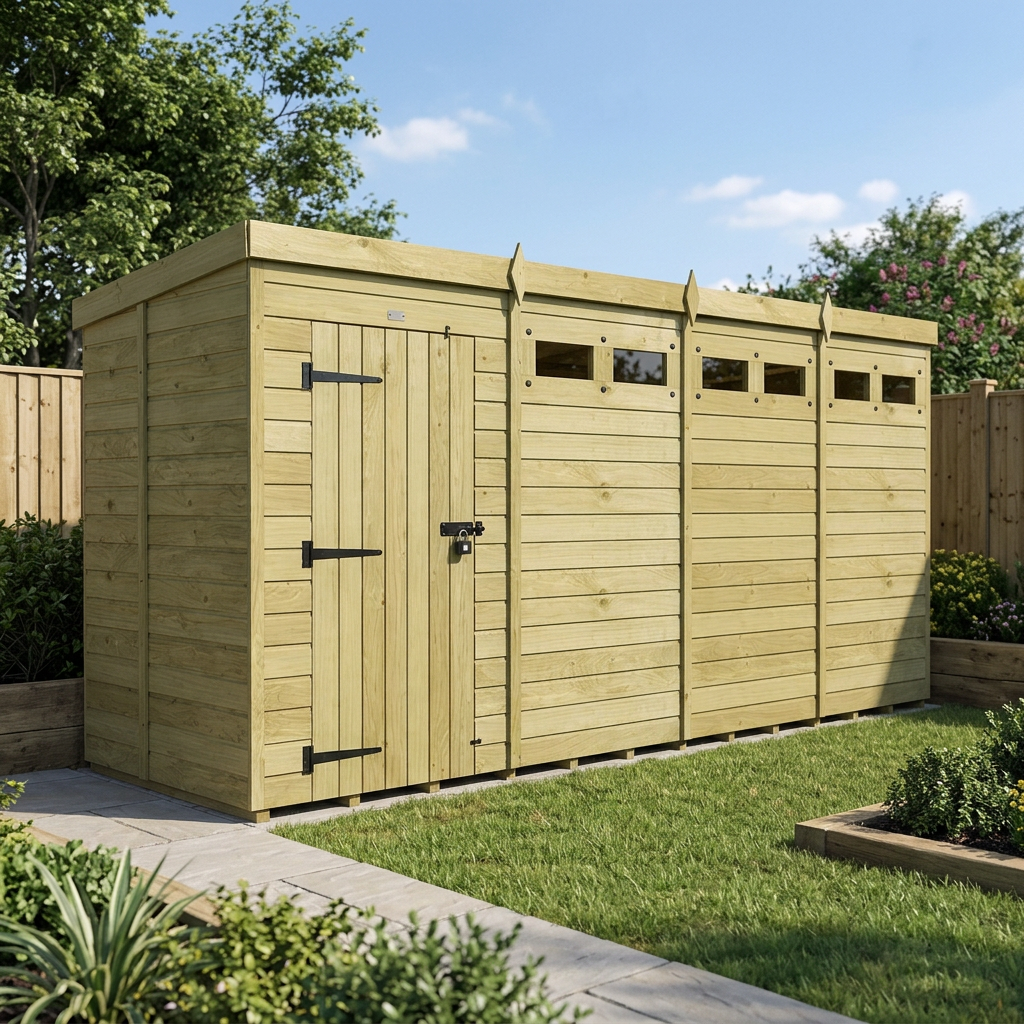 16 x 5 Security Pent Shed - view 6