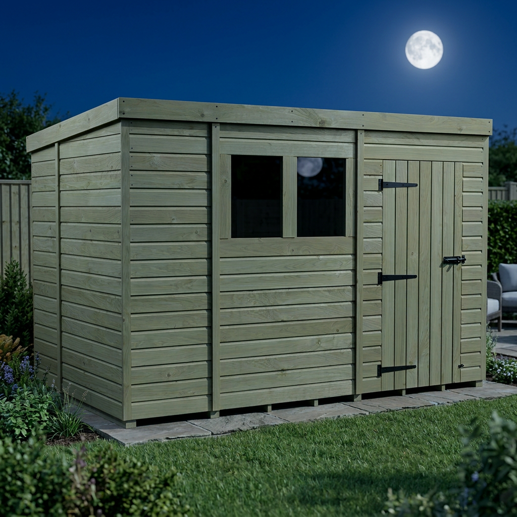 10 x 6 Pent Shed (Single Door, With Windows) - view 6