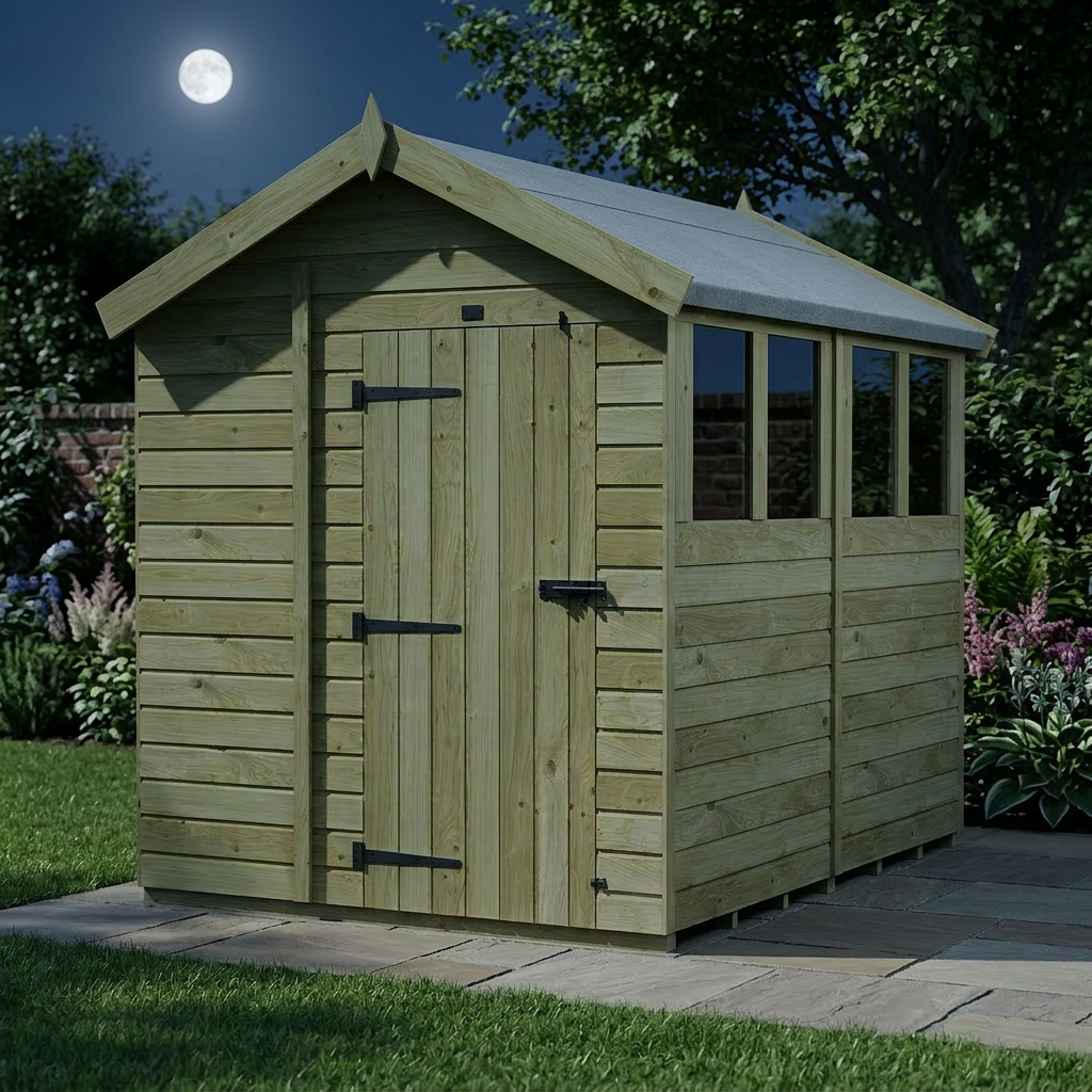6 x 8 Apex Shed (Single Door, With Windows) - view 6