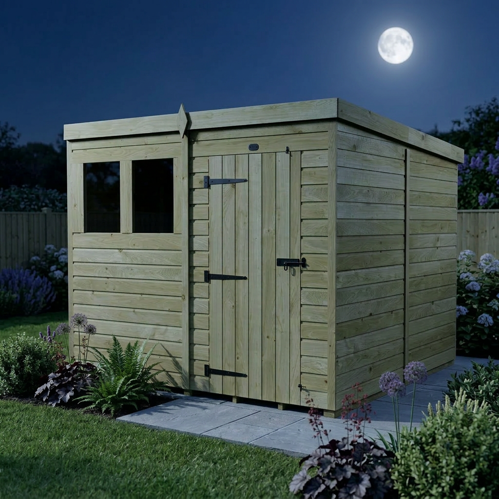 8 x 8 Pent Shed (Single Door, With Windows) - view 6