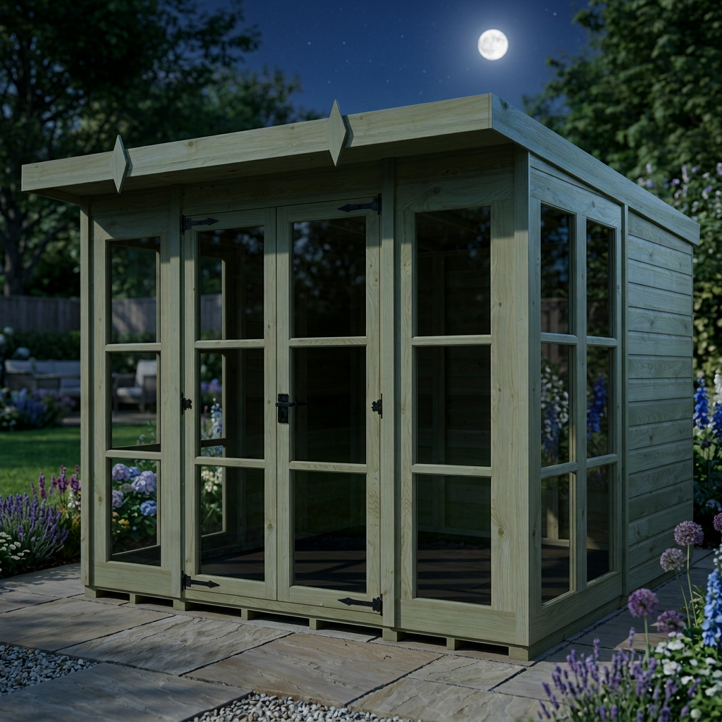 8 x 8 Georgian Window Pent Summer House - view 6