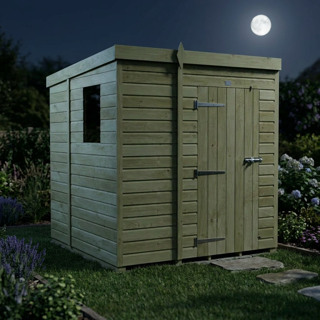 5 x 7 Pent Shed (Single Door, With Windows) - view 6