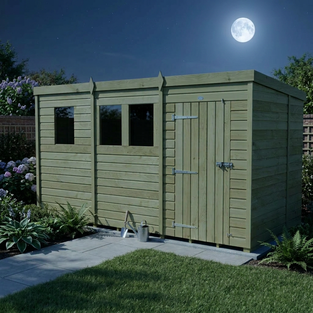 13 x 7 Pent Shed (Single Door, With Windows) - view 6