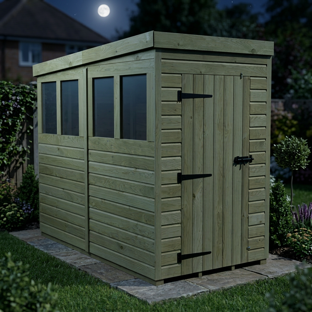 4 x 8 Pent Shed (Single Door, With Windows) - view 6