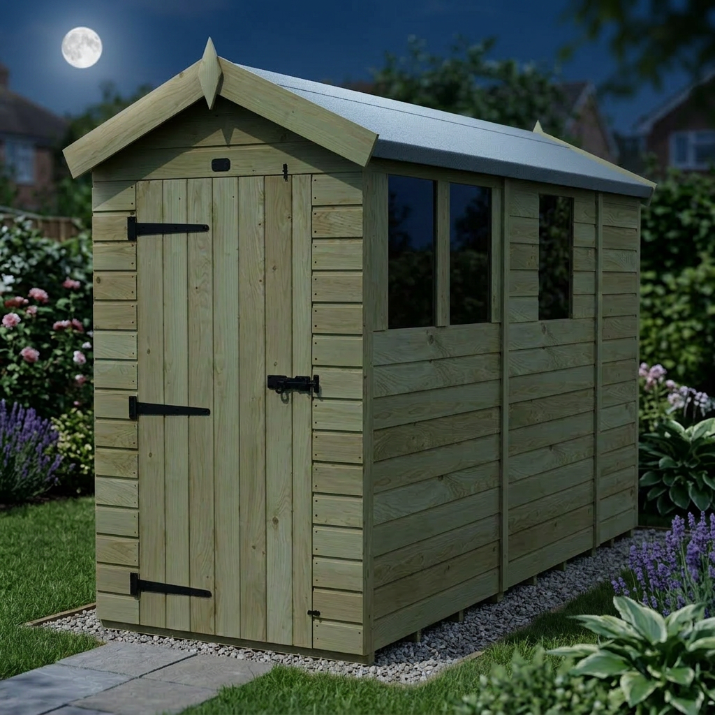 4 x 9 Apex Shed (Single Door, With Windows) - view 6