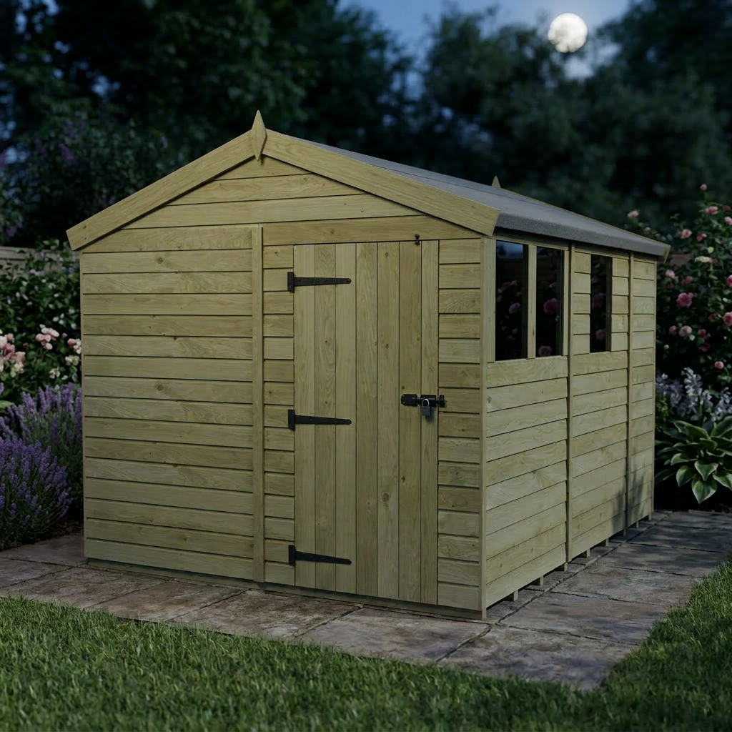 8 x 9 Apex Shed (Single Door, With Windows) - view 6