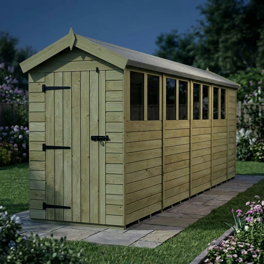 4 x 18 Apex Shed (Single Door, With Windows) - view 6