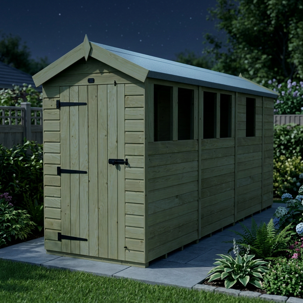 4 x 13 Apex Shed (Single Door, With Windows) - view 6