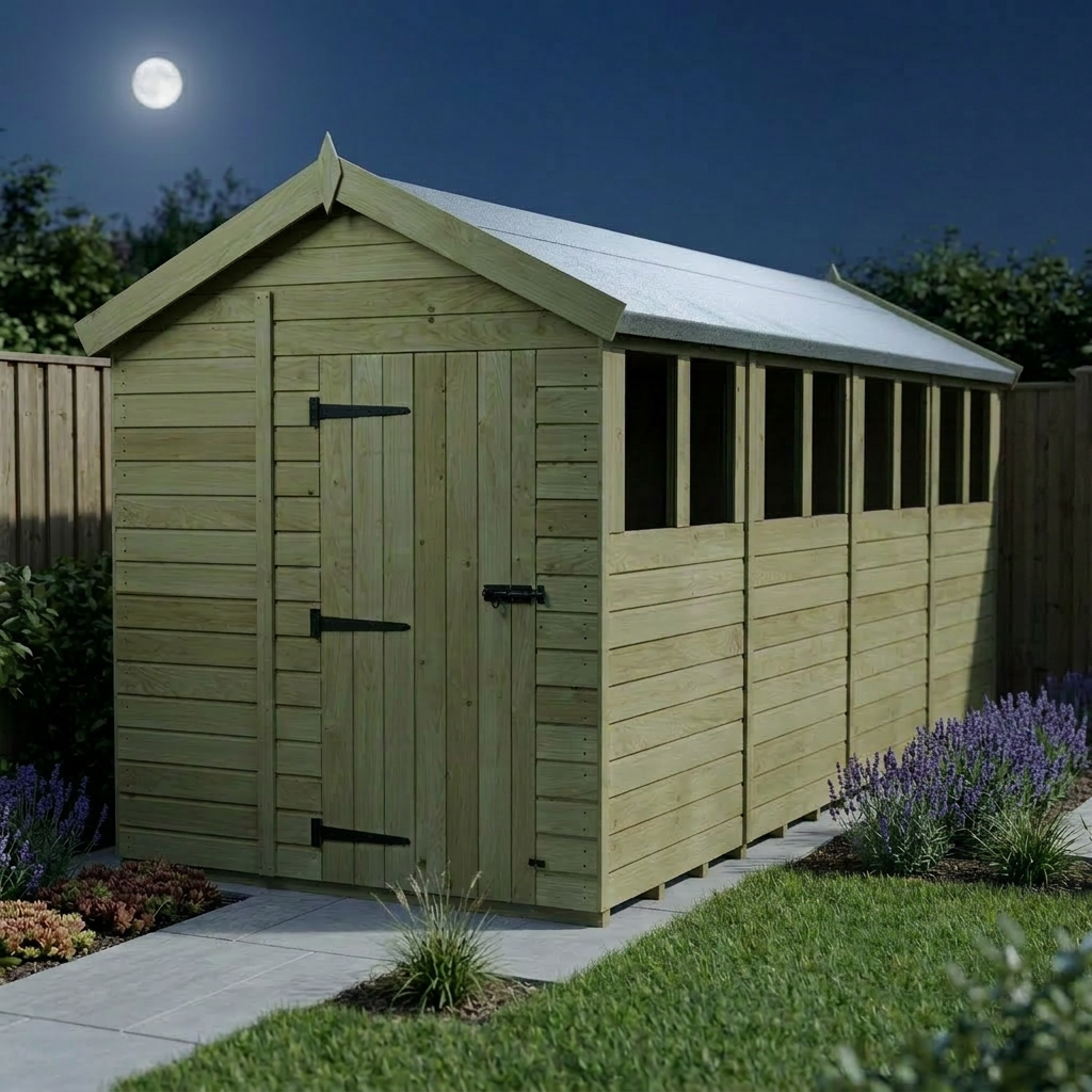 7 x 16 Apex Shed (Single Door, With Windows) - view 6