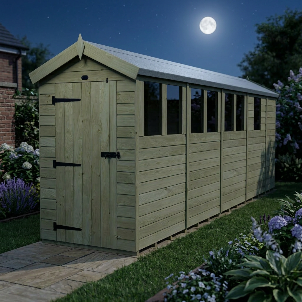 4 x 17 Apex Shed (Single Door, With Windows) - view 6