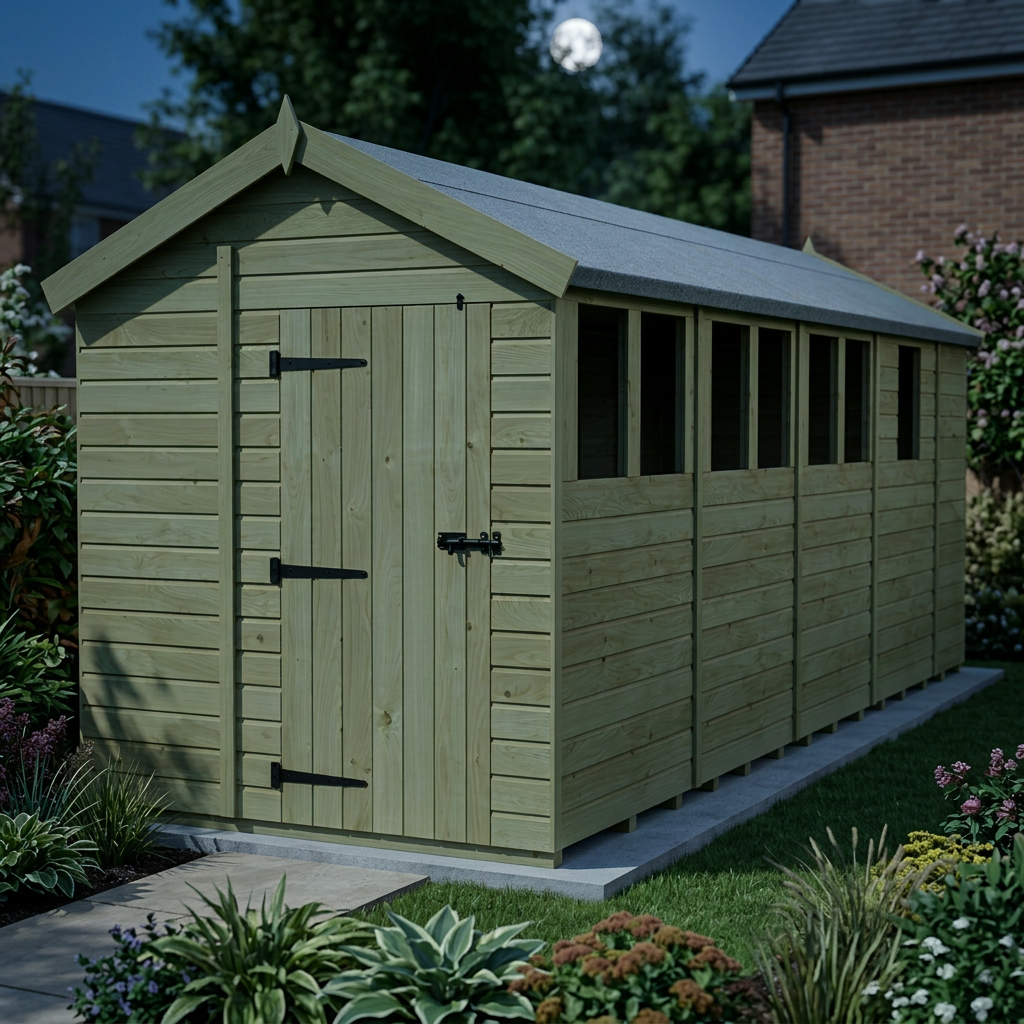 7 x 17 Apex Shed (Single Door, With Windows) - view 6
