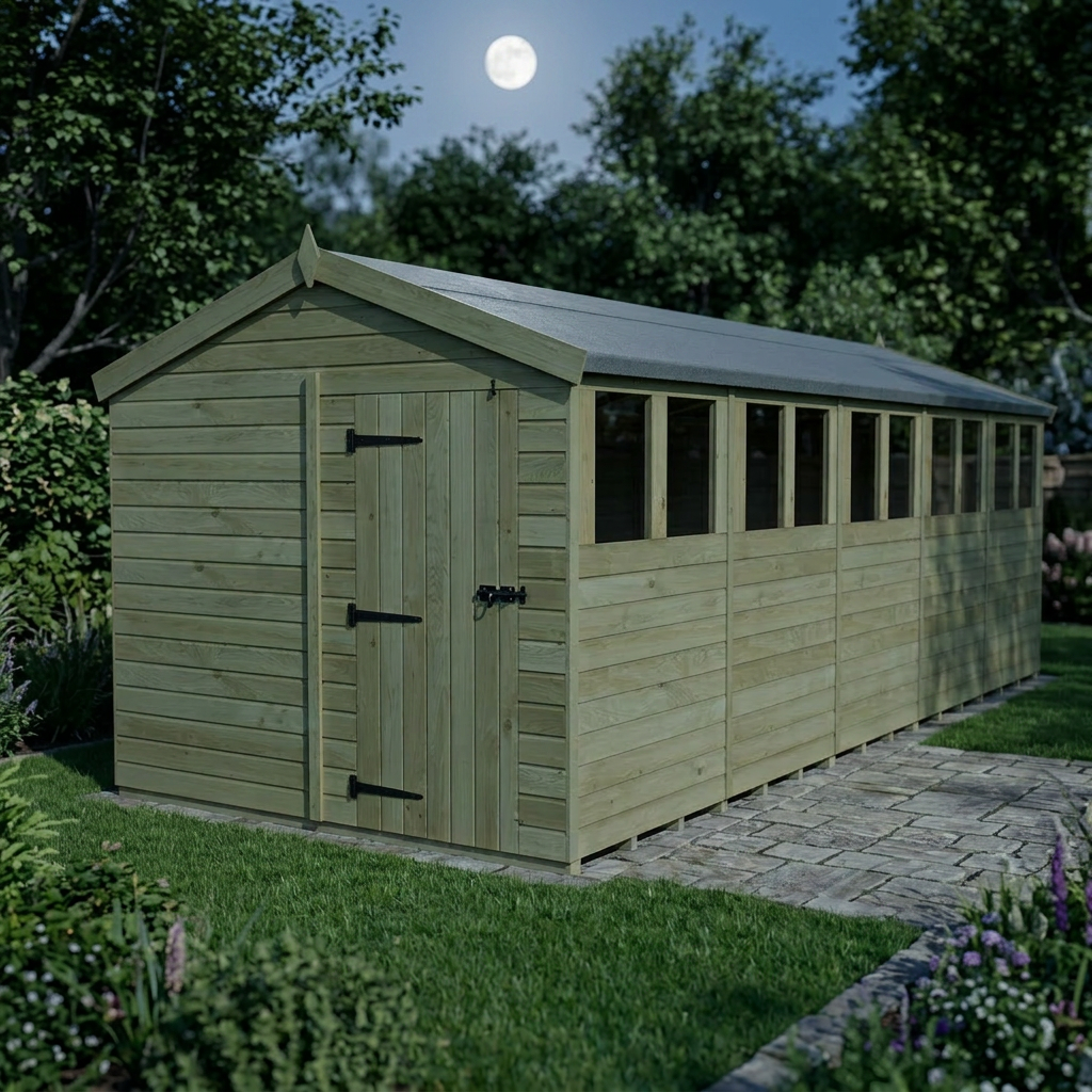8 x 20 Apex Shed (Single Door, With Windows) - view 6