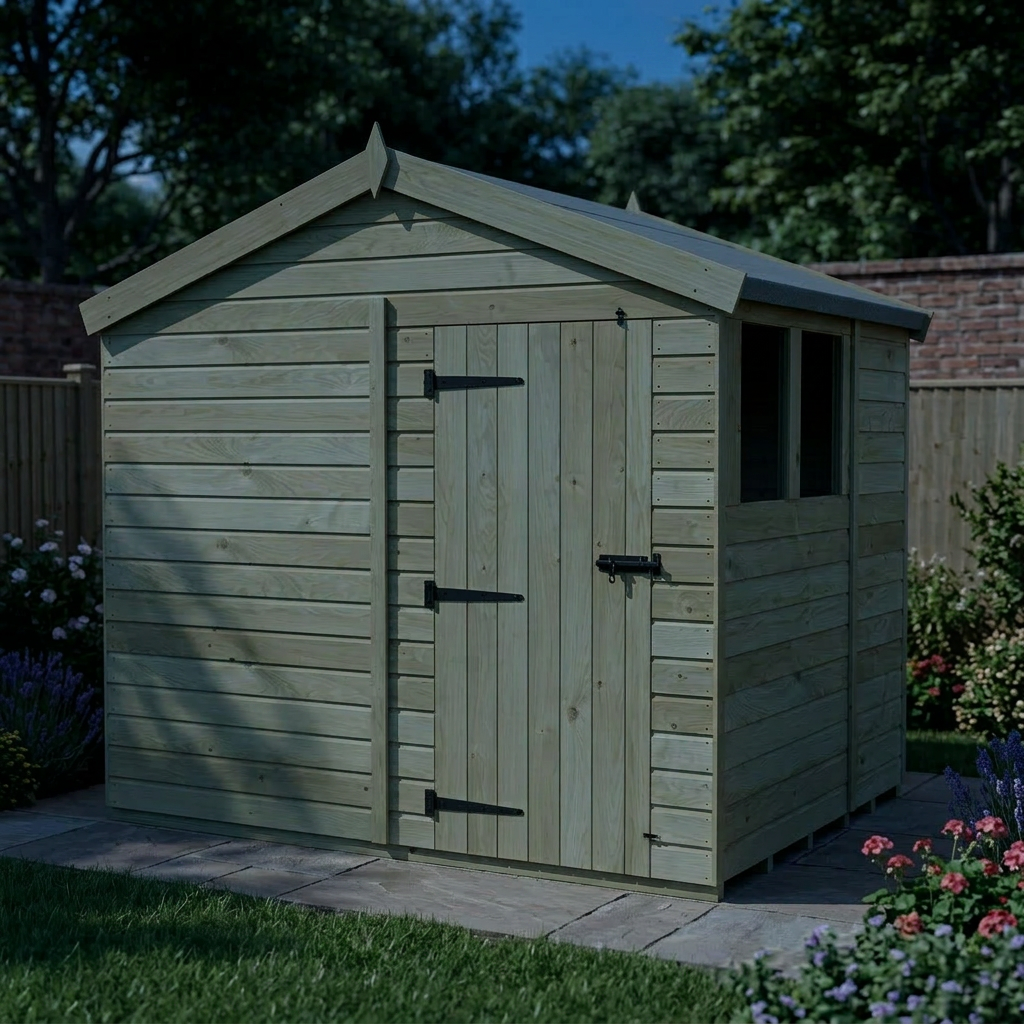 8 x 7 Apex Shed (Single Door, With Windows) - view 6