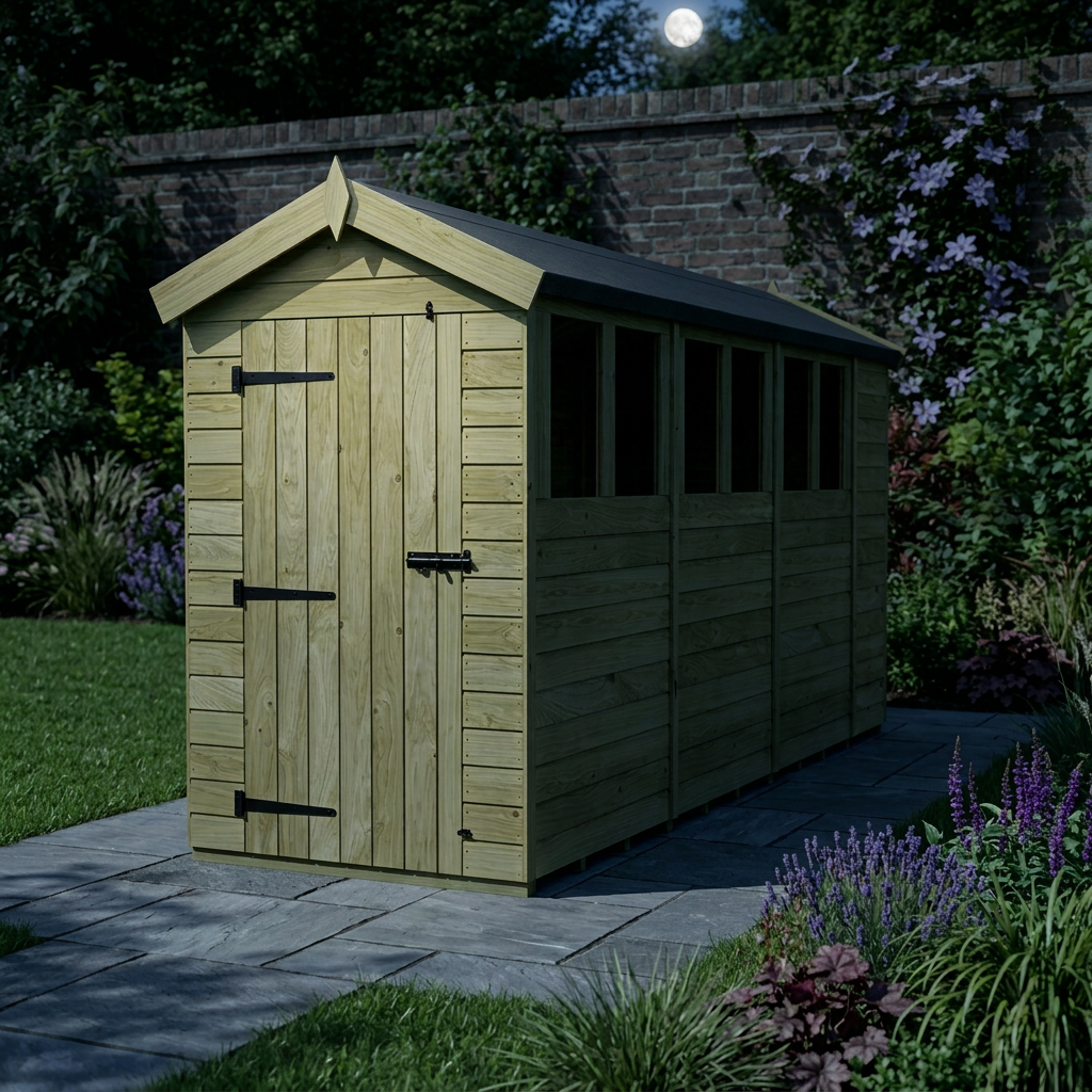 4 x 14 Apex Shed (Single Door, With Windows) - view 6