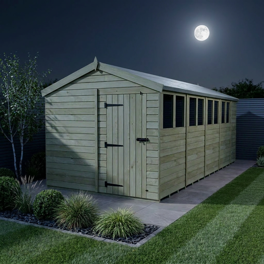 8 x 19 Apex Shed (Single Door, With Windows) - view 2