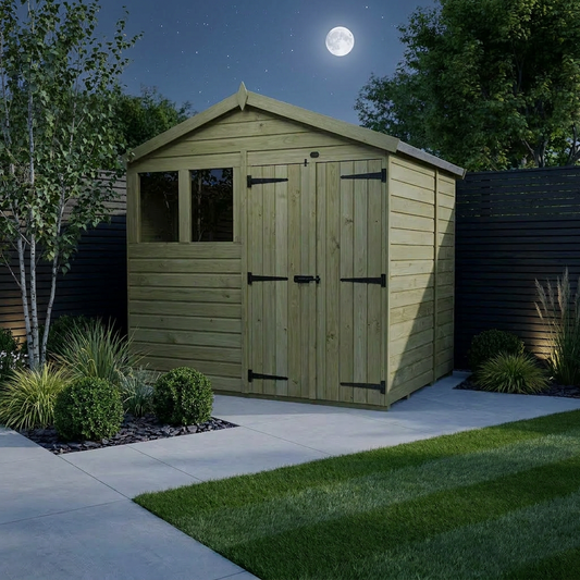 8 x 5 Apex Shed (Double Door, With Windows) - view 2