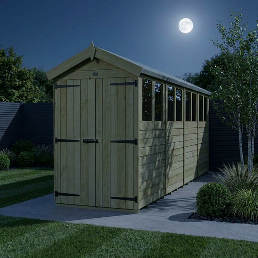 4 x 16 Apex Shed (Double Door, With Windows) - view 2