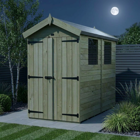 4 x 5 Apex Shed (Double Door, With Windows) - view 2