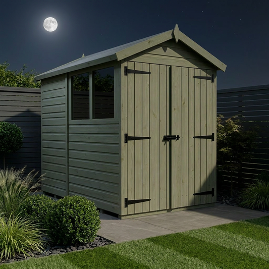 4 x 6 Apex Shed (Double Door, With Windows) - view 2