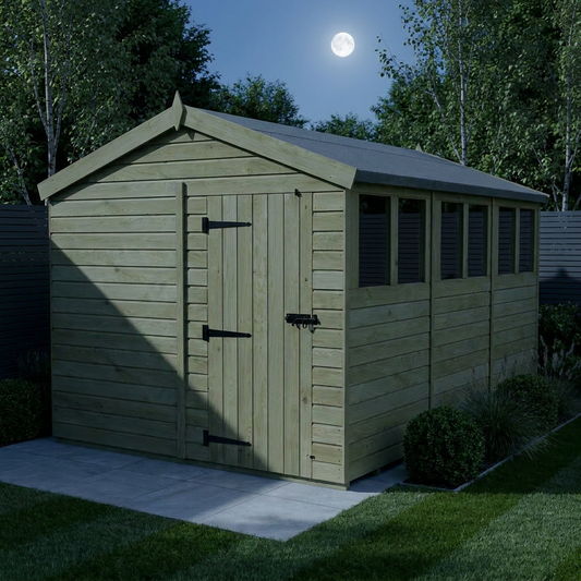 8 x 12 Apex Shed (Single Door, With Windows) - view 2