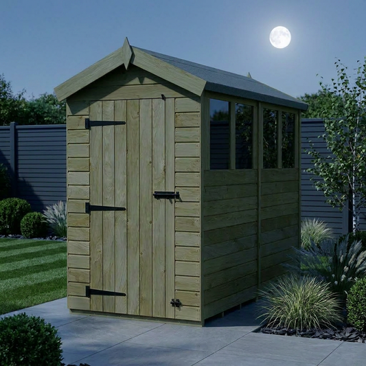 4 x 8 Apex Shed (Single Door, With Windows) - view 2