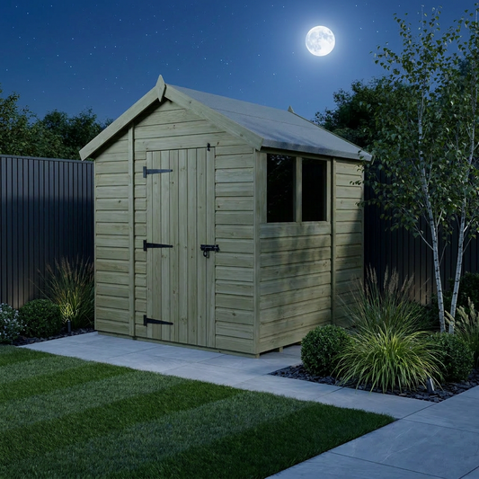 6 x 7 Apex Shed (Single Door, With Windows) - view 2