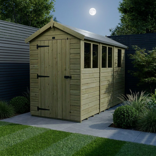 4 x 13 Apex Shed (Single Door, With Windows) - view 2