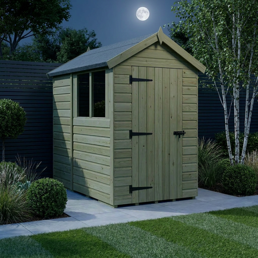 4 x 7 Apex Shed (Single Door, With Windows) - view 2