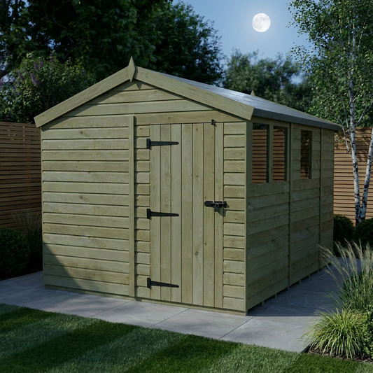8 x 9 Apex Shed (Single Door, With Windows) - view 2
