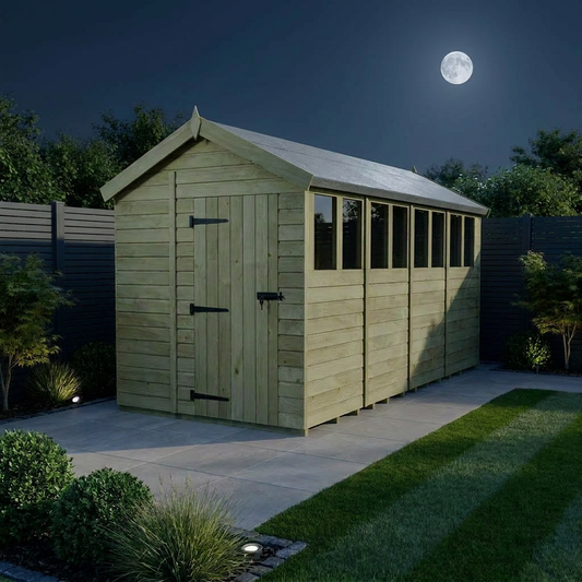 7 x 19 Apex Shed (Single Door, With Windows) - view 2