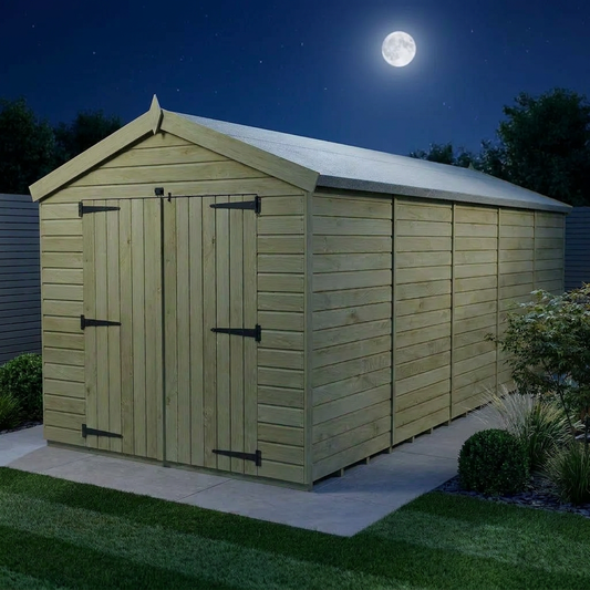 8 x 20 Apex Shed (Double Door, No Windows) - view 2