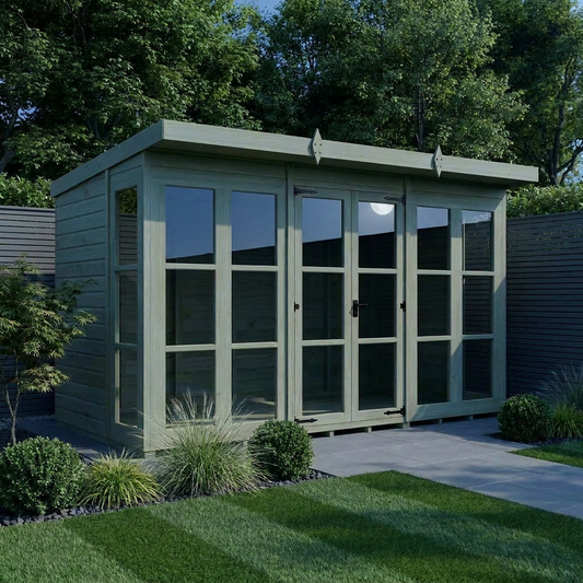 12 x 6 Georgian Window Pent Summer House - view 2