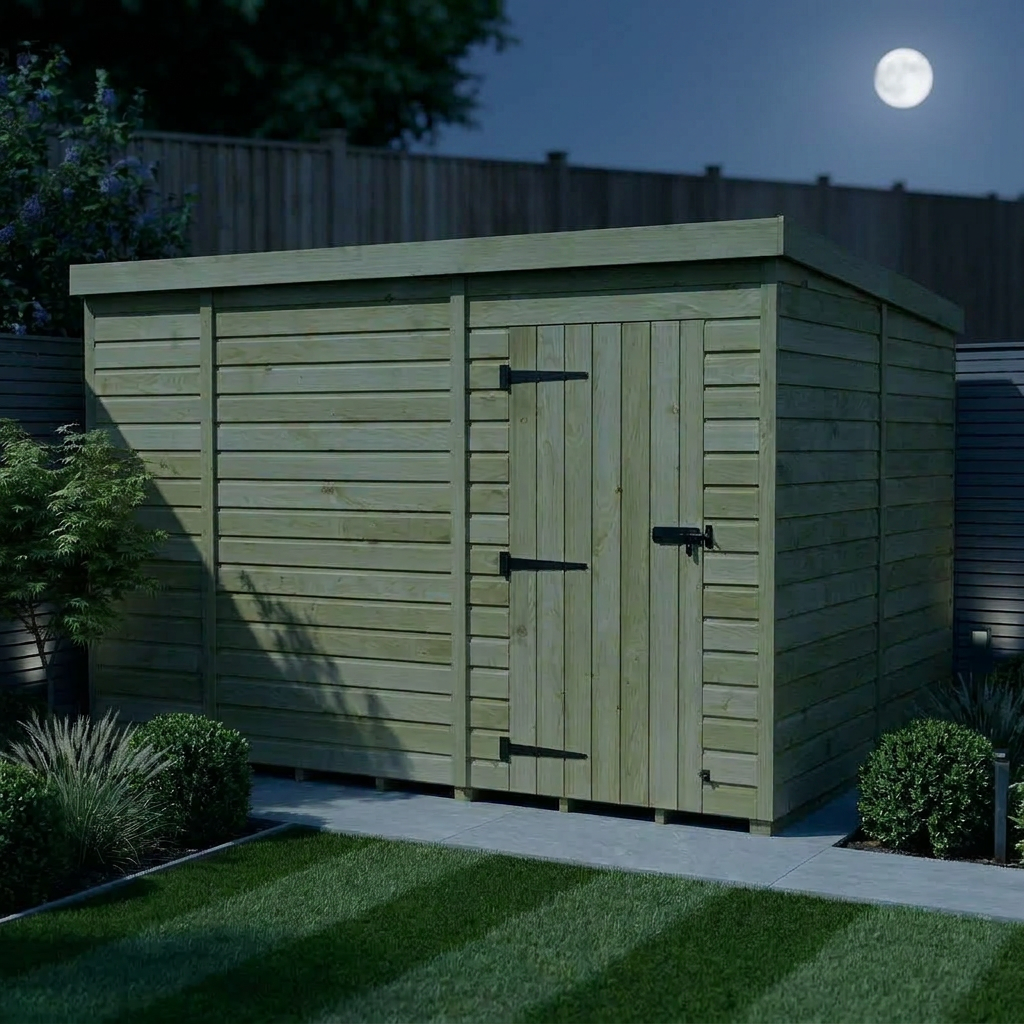 10 x 8 Pent Shed (Single Door, No Windows) - view 4