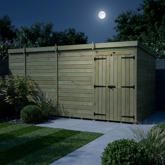 13 x 7 Pent Shed (Double Door, No Windows) - view 2