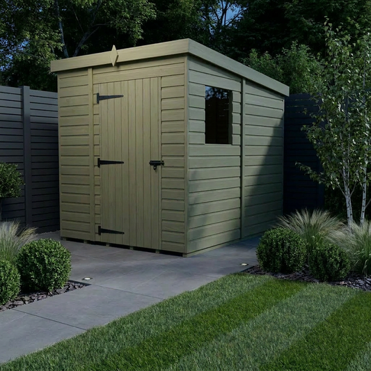 5 x 7 Pent Shed (Single Door, With Windows) - view 2