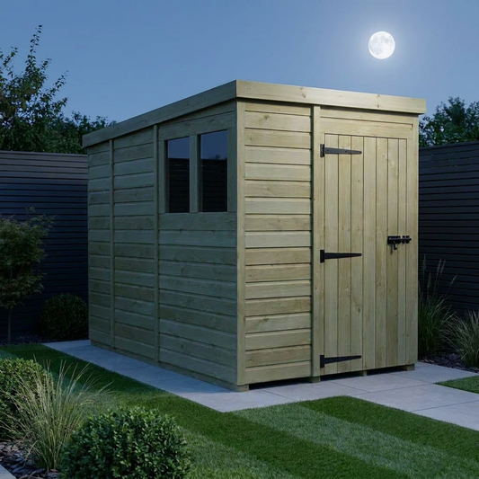 5 x 9 Pent Shed (Single Door, With Windows) - view 2