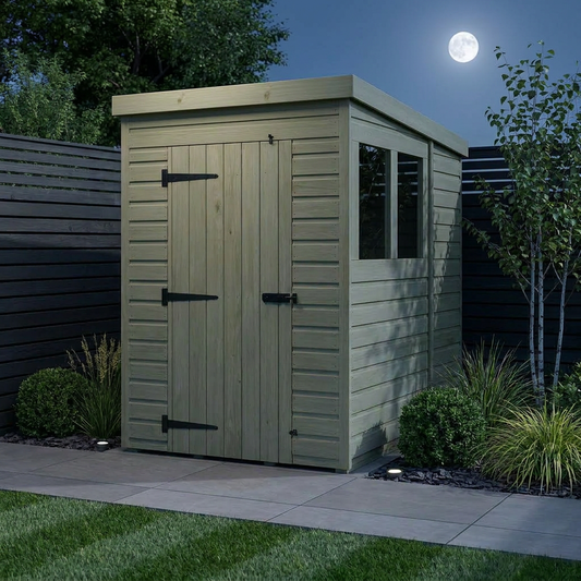 4 x 6 Pent Shed (Single Door, With Windows) - view 4