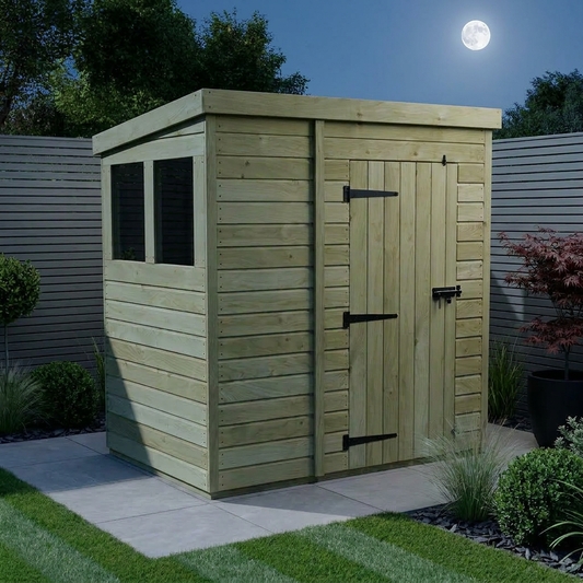 6 x 4 Pent Shed (Single Door, With Windows) - Pent Shed