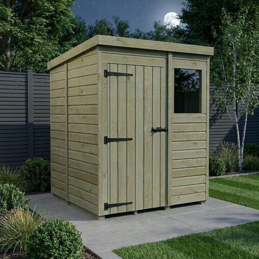 5 x 5 Pent Shed (Single Door, With Windows) - Pent Shed