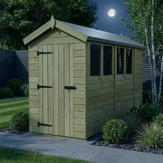 4 x 11 Apex Shed (Single Door, With Windows) - view 2