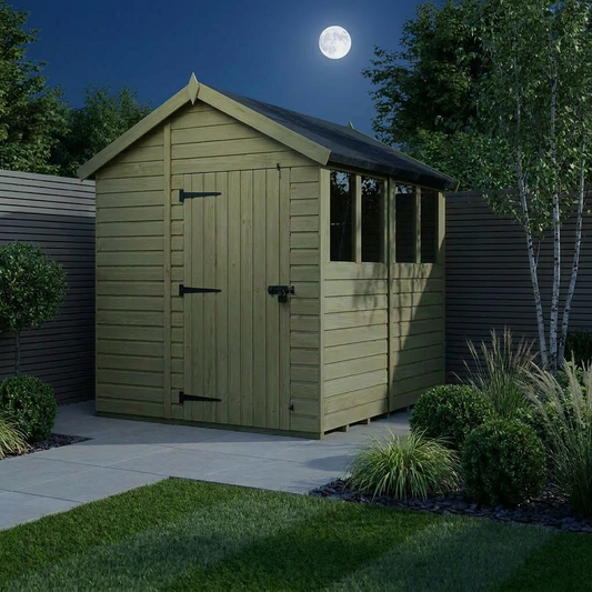 6 x 8 Apex Shed (Single Door, With Windows) - view 2