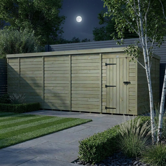 18 x 9 Pent Shed (Single Door, No Windows) - view 2