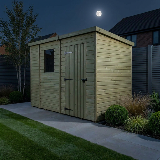 9 x 4 Pent Shed (Single Door, With Windows) - view 2
