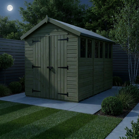 6 x 12 Apex Shed (Double Door, With Windows) - view 2