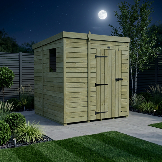 5 x 6 Pent Shed (Single Door, With Windows) - view 2
