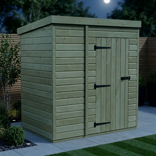5 x 4 Pent Shed (Single Door, No Windows) - view 3