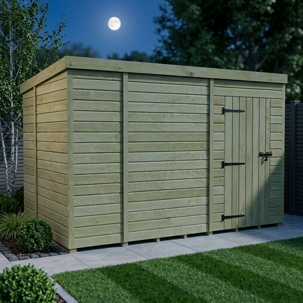 9 x 7 Pent Shed (Single Door, No Windows) - view 6