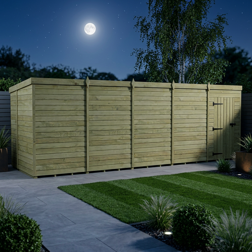 20 x 6 Pent Shed (Single Door, No Windows) - view 6